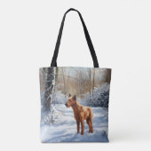 Irish Terrier liet het sneeuwen Kerstmis Draagtas (Achterkant)