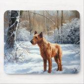 Irish Terrier liet het sneeuwen Kerstmis Muismat (Voorkant)