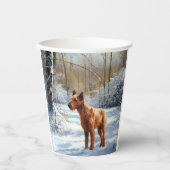 Irish Terrier liet het sneeuwen Kerstmis Papieren Bekers (Voorkant)