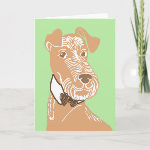 Irish Terrier met een Bowtie Wenskaart Kaart