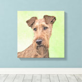 Irish Terrier Painting - Cute Original Dog Art Canvas Afdruk (Insitu (Houten vloer))
