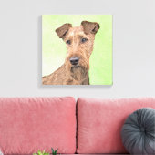 Irish Terrier Painting - Cute Original Dog Art Canvas Afdruk (Insitu (Woonkamer))