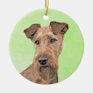 Irish Terrier Painting - Cute Original Dog Art Keramisch Ornament