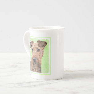 Irish Terrier Painting - Cute Original Dog Art Porselein Kop
