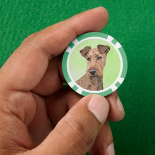 Irish Terrier Painting - Schattigee originele Dog  Poker Chips