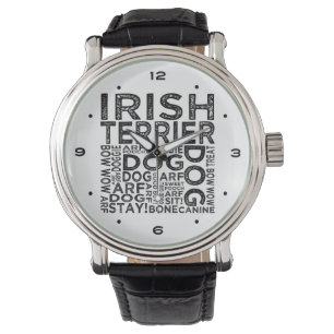 Irish Terrier Typografie Horloge