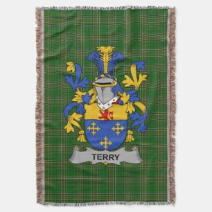 Irish Terry Coat of Arms Family Crest Ireland Deken