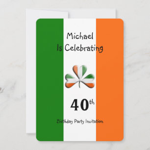 Irish Thème 40e anniversaire de fête Invitation
