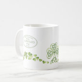 Irish Themed Coffee Mug Shamrock Design Add A Name (Devant gauche)