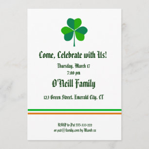 Irish themed Invitation Kaart