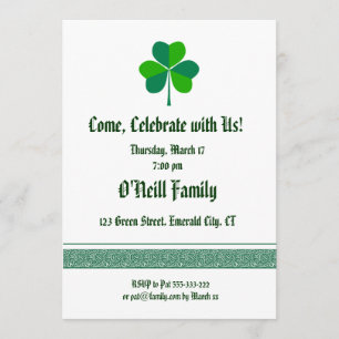 Irish themed Invitation Kaart