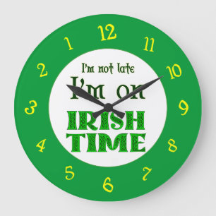 Irish Time Backwards Numbers Clock Grote Klok