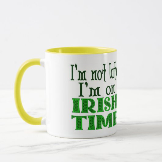 Irish Time Funny Coffee Mok (Links)