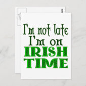 Irish Time Funny Gezegde Briefkaart (Voorkant / Achterkant)