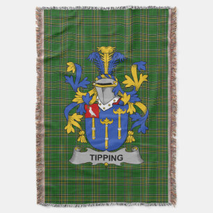 Irish Tipping Coat of Arms Family Crest Ireland Deken