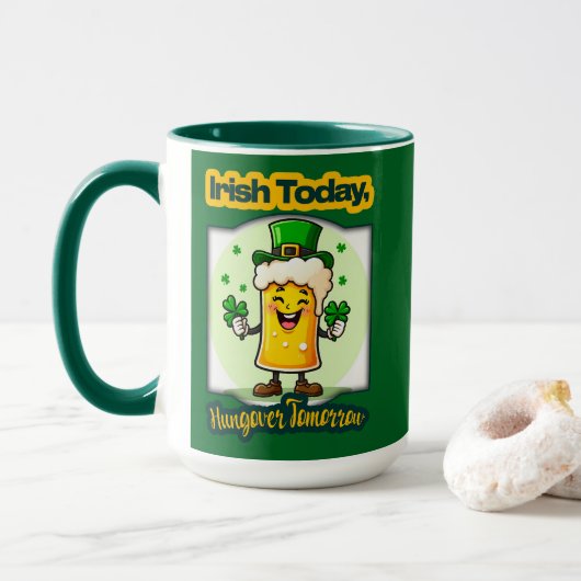 Irish Today St Patrick’s Day Shirt – caneca Mok (Met donut)