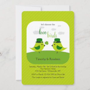 Irish Tortelduifjes Shower Invitation Kaart