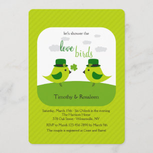 Irish Tortelduifjes Shower Invitation Kaart