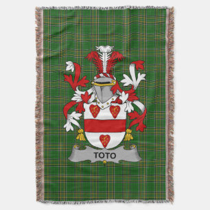 Irish Toto Coat of Arms Family Crest Ireland Deken