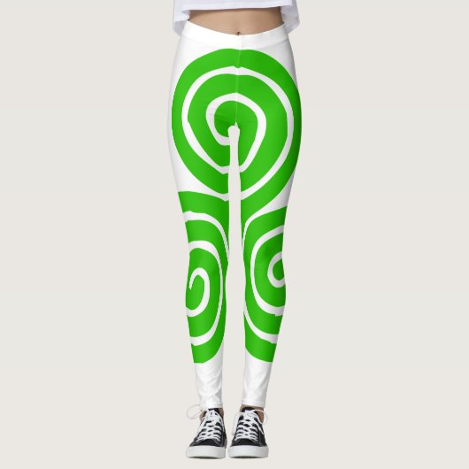 Irish Triskel Happy St Patrick Leggings blancs (Devant)