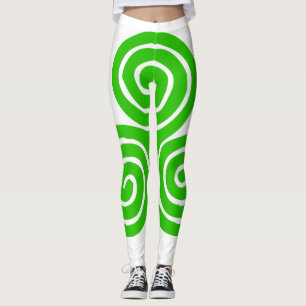 Irish Triskel Happy St Patrick White Leggings