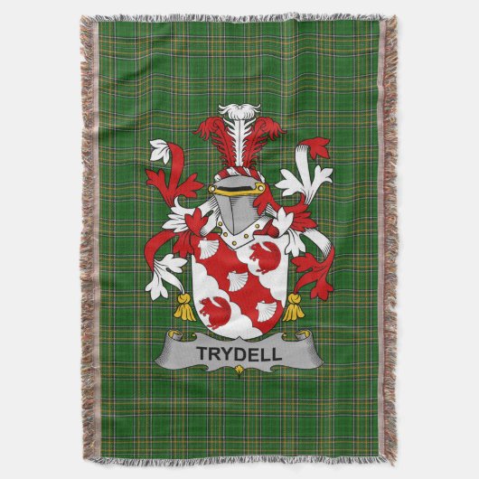 Irish Trydell Coat of Arms Family Crest Ireland Deken (Voorkant Verticaal)