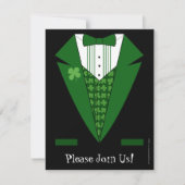 Irish Tuxedo St. Patrick's Day Party Invitations (Devant)