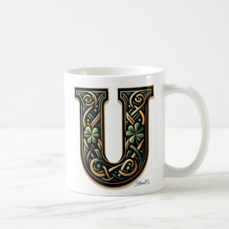 Irish U Monogram Coffee Mug Koffiemok