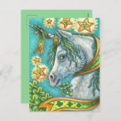 IRISH UNICORN, ST. PATRICK'S DAY FANTASY HORSE FEESTDAGENKAART (Voorkant / Achterkant)