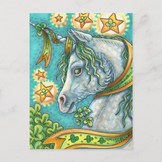 IRISH UNICORN, ST. PATRICK'S DAY FANTASY HORSE FEESTDAGENKAART (Voorkant)