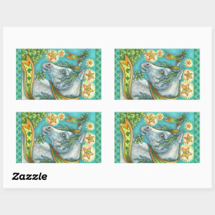IRISH UNICORN, ST. PATRICK'S DAY FANTASY HORSE RECHTHOEKIGE STICKER