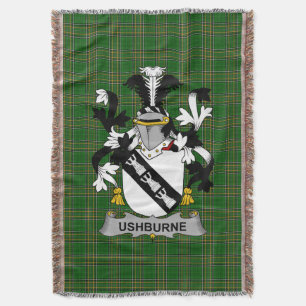 Irish Ushburne Coat of Arms Family Crest Ireland Deken