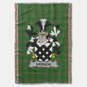Irish Vernon Coat of Arms Family Crest Ireland Deken