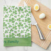 Irish Vibe Home Clover Motif Serviettes de cuisine (Quart Plié)