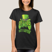 Irish Video Game Controller Gamer Shamrock St Patr T-shirt (Voorkant)