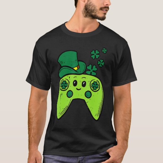 Irish Video Game Controller St Patrick Day Gamer B T-shirt (Voorkant)