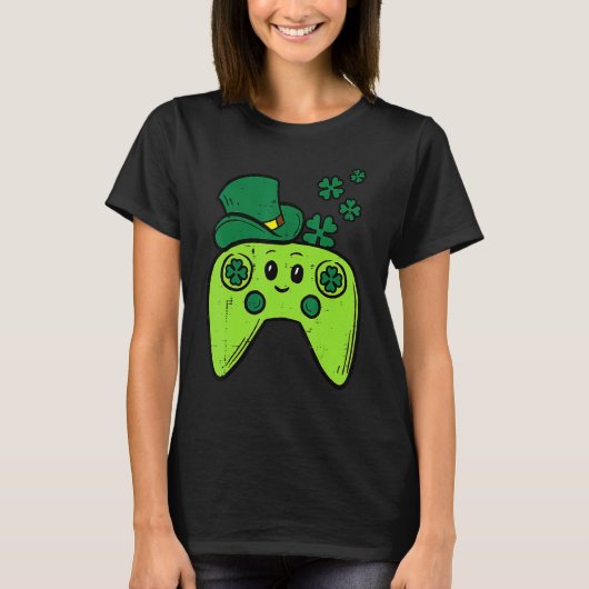 Irish Video Game Controller St Patrick Day Gamer B T-shirt (Voorkant)