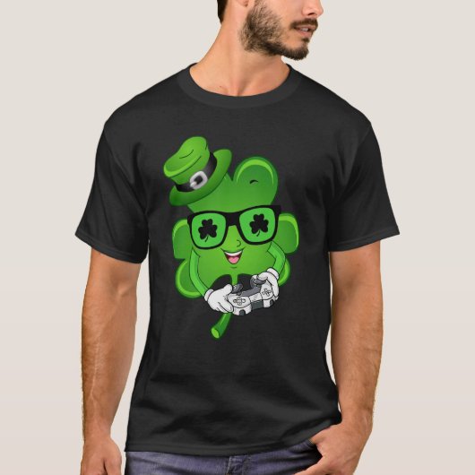 Irish Video Game Controller St Patrick Day Gamer B T-shirt (Voorkant)