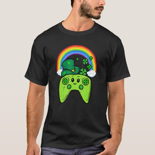Irish Video Game Controller St Patrick Day Gamer B T-shirt (Voorkant)