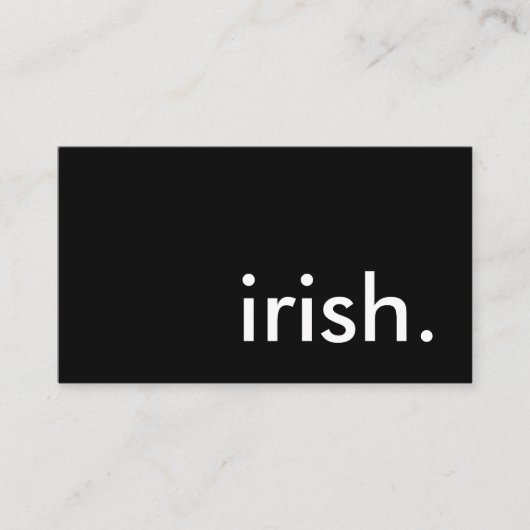 irish. visitekaartje (Voorkant)