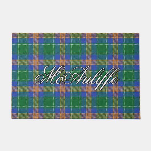 Irish Vista Clan MacAuliffe McAuliffe Tartan Pset Deurmat (Voorkant)