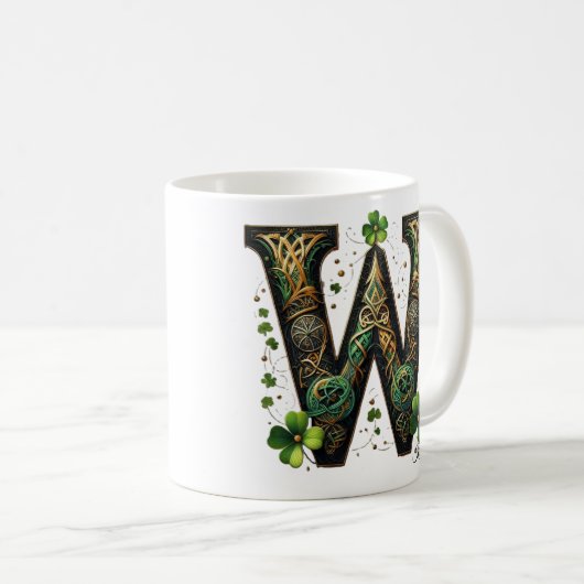 Irish W Monogram Coffee Mug (Devant droit)