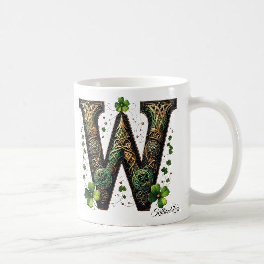 Irish W Monogram Coffee Mug Koffiemok (Rechts)