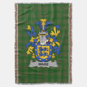 Irish Ware Coat of Arms Family Crest Ireland Deken