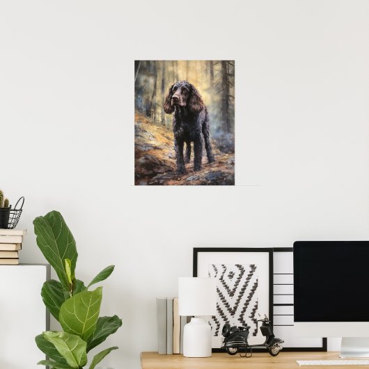 Irish Water Spaniel Dog Art Imprimer Poster (Bureau à domicile)
