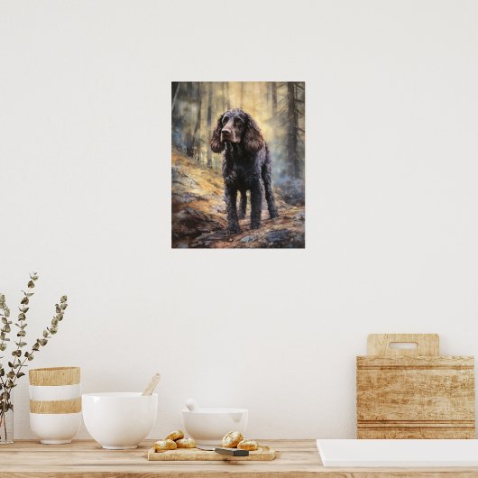 Irish Water Spaniel Dog Art Imprimer Poster (Cuisine)