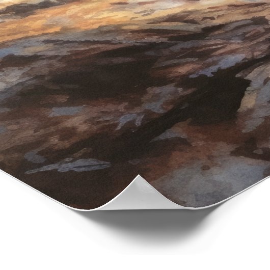 Irish Water Spaniel Dog Art Imprimer Poster (Coin)