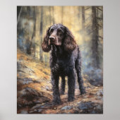 Irish Water Spaniel Dog Art Imprimer Poster (Devant)
