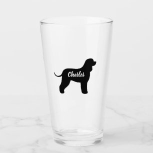Irish Water Spaniel Dog Silhouette Persoonlijk Glas