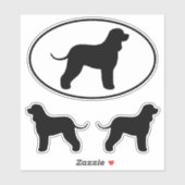 Irish Water Spaniel Silhouettes Vinyl Sticker Set (Vel)